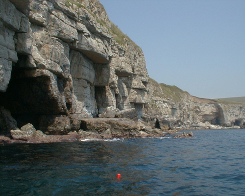 View of the Halsewell wreck site.