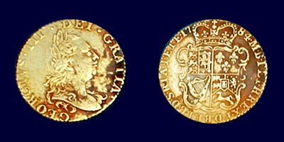 Gold George III Half Guinea.